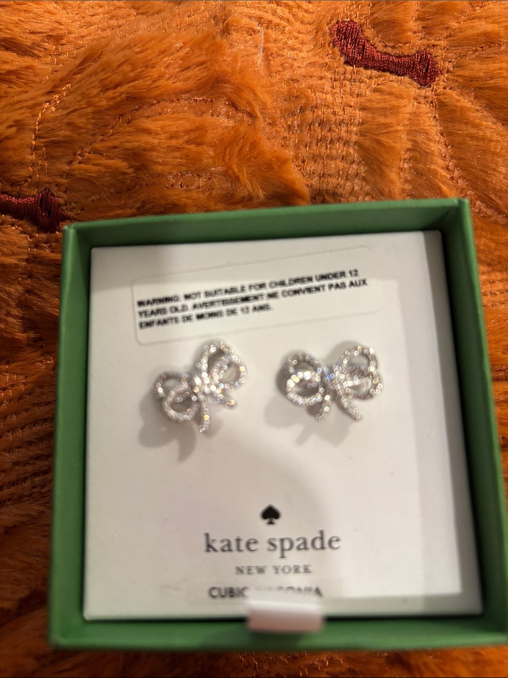 kate spade Silver Crystal Bow Stud Earrings